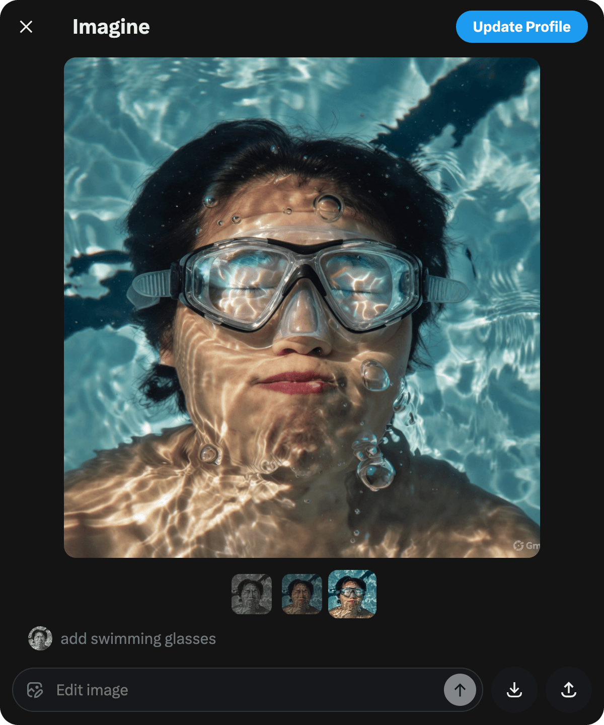 A modal on X for quickly editing an image with Grok.